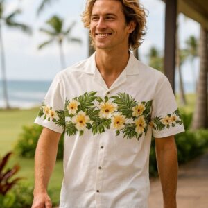 Aloha Spring Men's Hawaiian Shirt 100% Cotton…