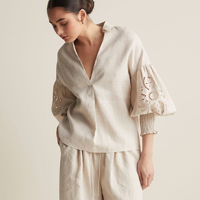 Blyth Linen Smock Top _ Flax women top